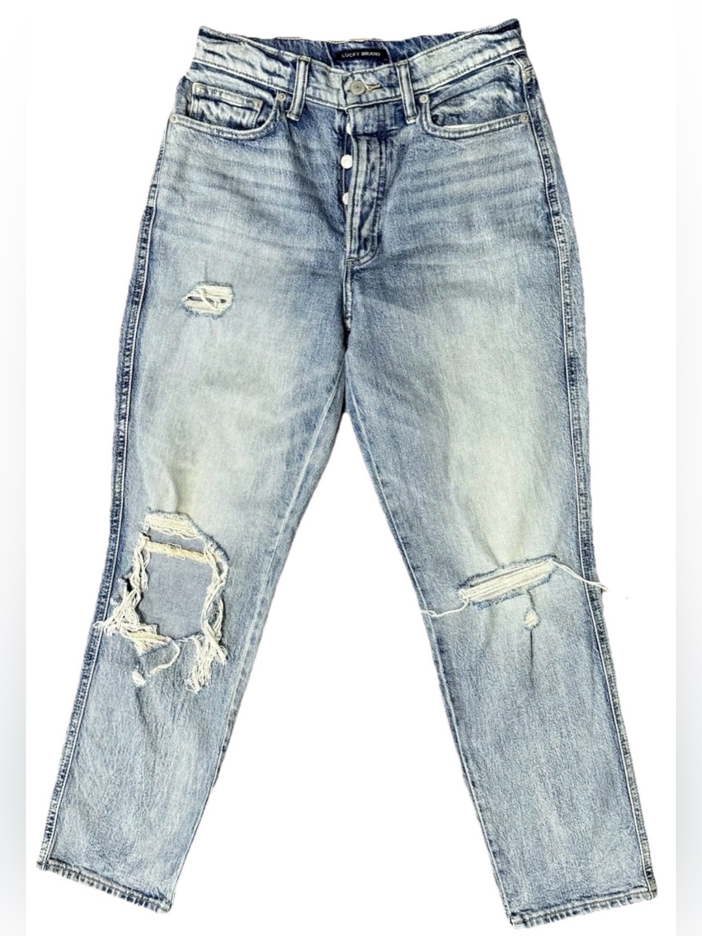 Lucky Brand Distressed Light Blue Mom Jean Size 6 / 28